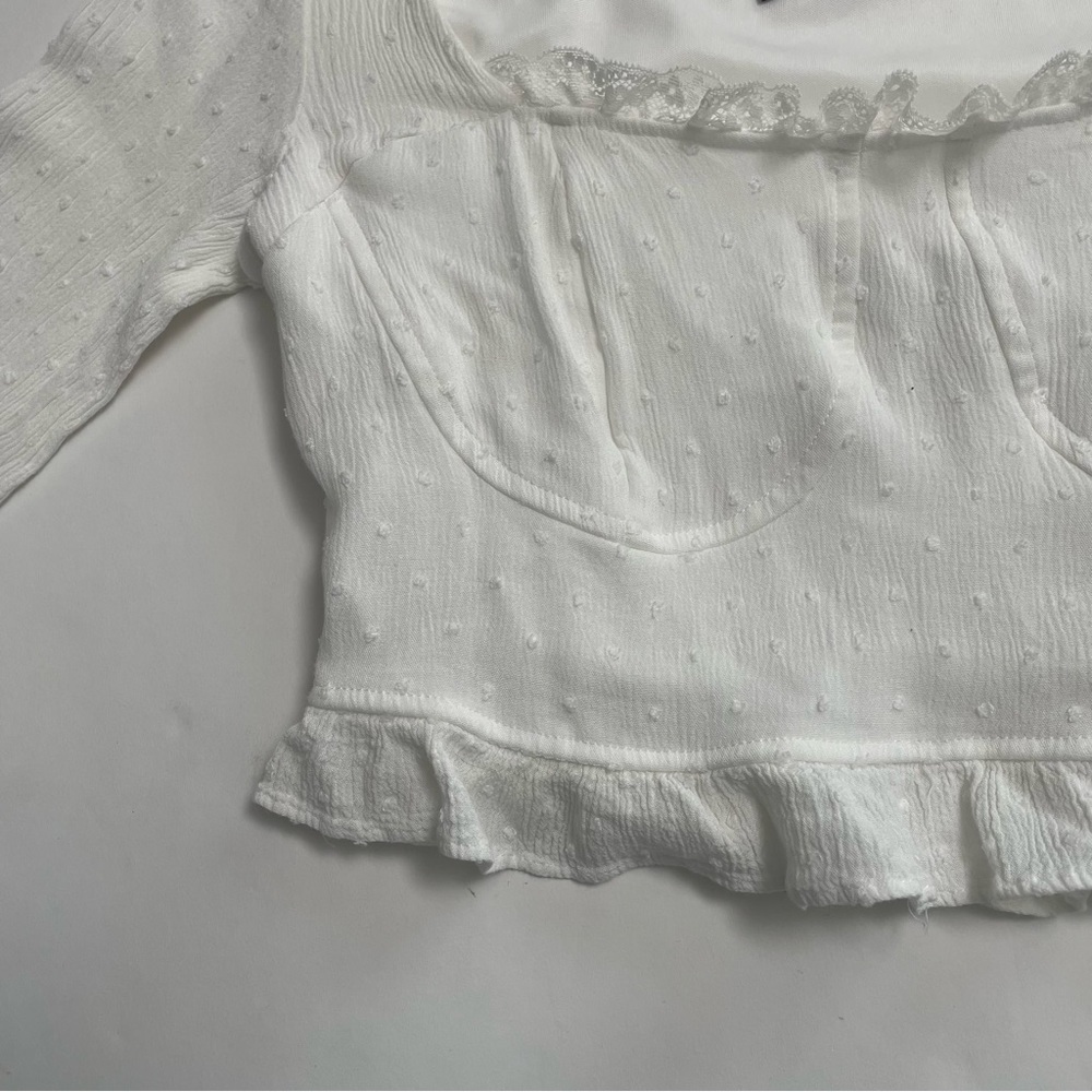 NASTY GAL white peasant style crop top - Picture 6 of 6